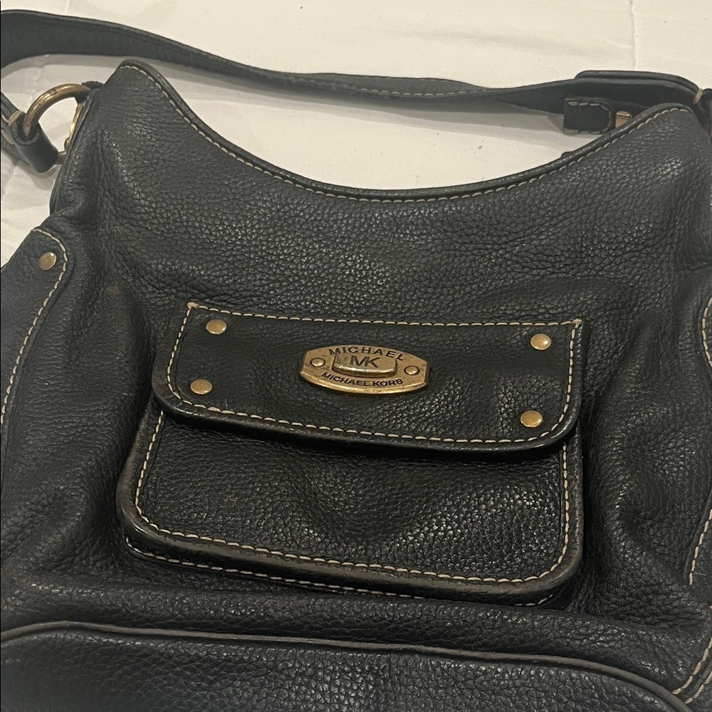 Michael Kors Black Textured Shoulder Bag